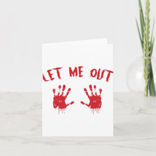 Lass mir blutige Hand drucken schwangere Halloween Karte