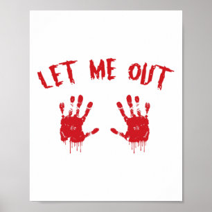 Lass mir blutige Hand drucken schwangere Halloween Poster