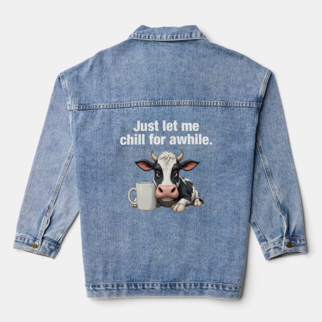 Lass mir eine Weile Kill. Funny Coffee Jeansjacke (Rückseite)