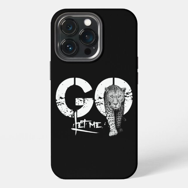 Lass mir GO Leopard schwarz iPhone 13 Pro Hülle (Hinten)