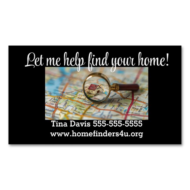 "Lass mir Hilfe..." Realtor Business Card Magnet (Vorderseite)
