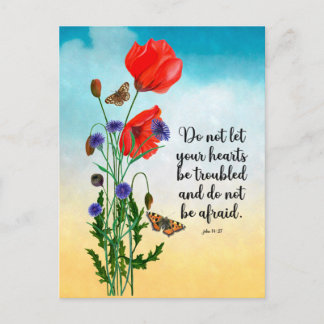 Lass nicht, dass deine Herzen beunruhigt sind Postkarte