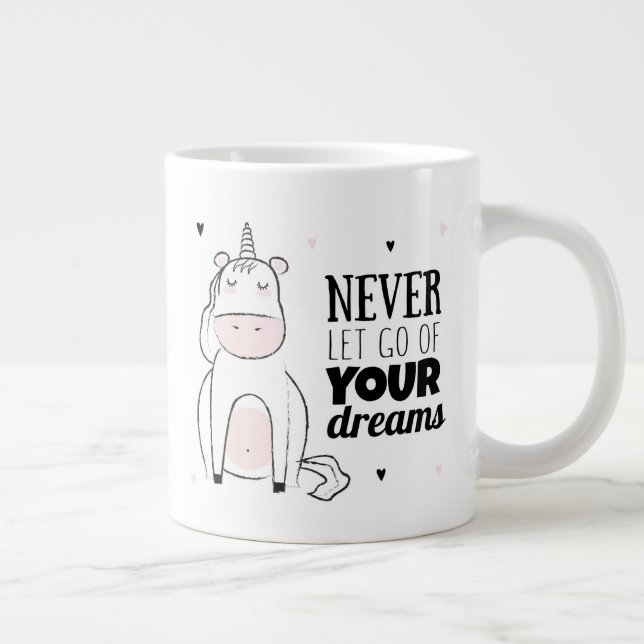 Lass nie deine Träume Jumbo-Tasse (Rechts)
