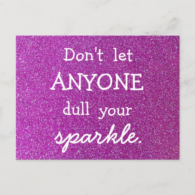 Lass niemanden, der deinen Sparkle-Lila Glitzer be Postkarte (Vorderseite)