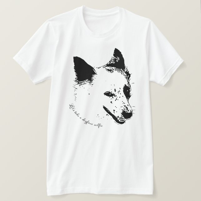 Lass nimmt einen Dogface Selfie T-Shirt (Design vorne)