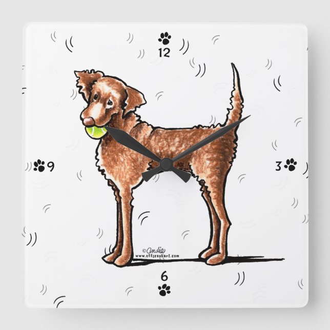 Lass Play Chessie Quadratische Wanduhr (Vorderseite)
