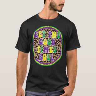 Lass S The Good Times Roll Leopard Mardi Grass Fat T-Shirt