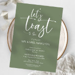 Lass’s Toast Chic Calligrafy Engagement Party Einladung<br><div class="desc">Eine stilvolle Kalligraphie-Engagement Party Einladung. Einfach mit Ihren Daten personalisieren. ANKUNFT: Wenn Sie eine Anpassung des Designs benötigen,  kontaktieren Sie mich bitte über den Chat; wenn Sie Informationen über Ihre Bestellung,  Versandoptionen,  etc. benötigen,  kontaktieren Sie mich bitte direkt in Touch mit dem Zazzle-Support.</div>