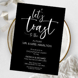 Lass’s Toast Chic Calligrafy Engagement Party Einladung