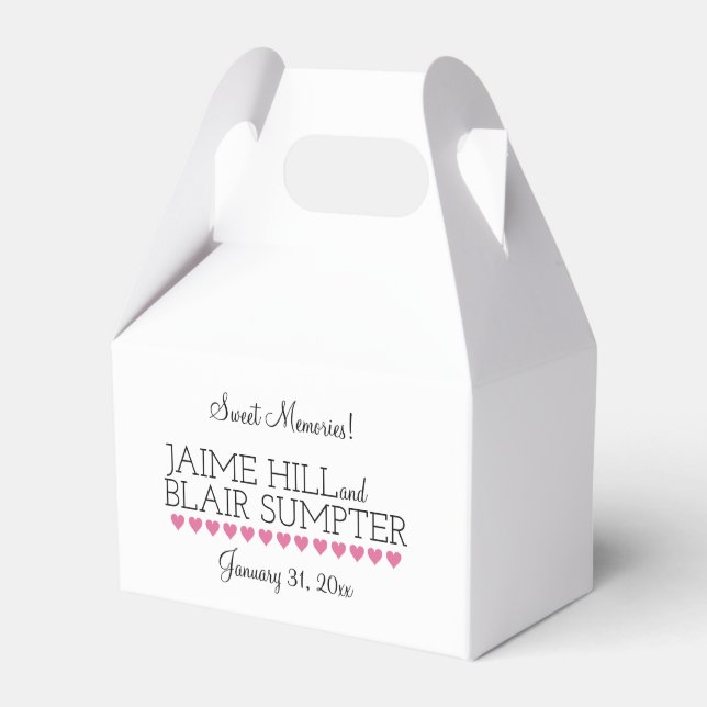 Lass sie essen Cake Empfang Cake Gefallen Box Pink Geschenkschachtel (Vorderseite)