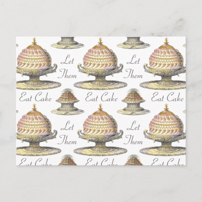 Lass sie essen Cake Französisch Konditorei Koch Postkarte (Vorderseite)