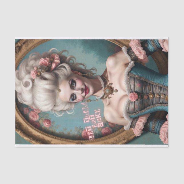 Lass sie essen Cake Marie Antoinette Decoupage Pap Seidenpapier (Vorderseite)