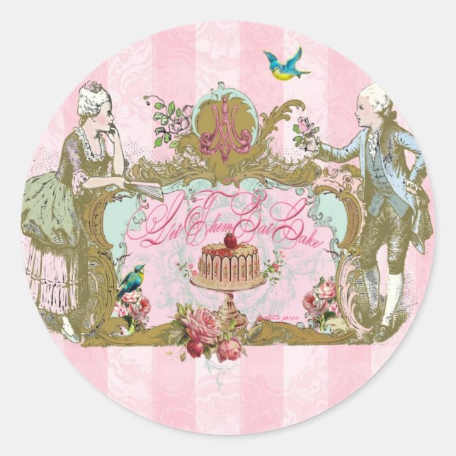 Lass sie mit Siegeln oder Aufklebern zum Kuchen. Runder Aufkleber (Vorderseite)