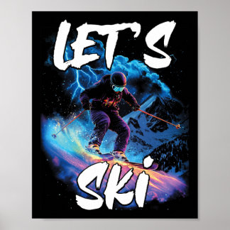 Lass Ski Downhill Skifahrer Wintersportort G Poster