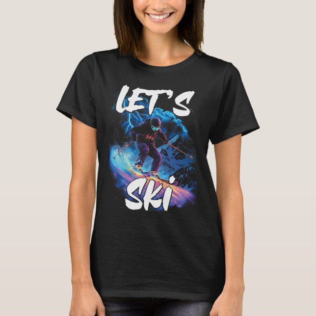 Lass Ski Downhill Skifahrer Wintersportort G T-Shirt (Vorderseite)