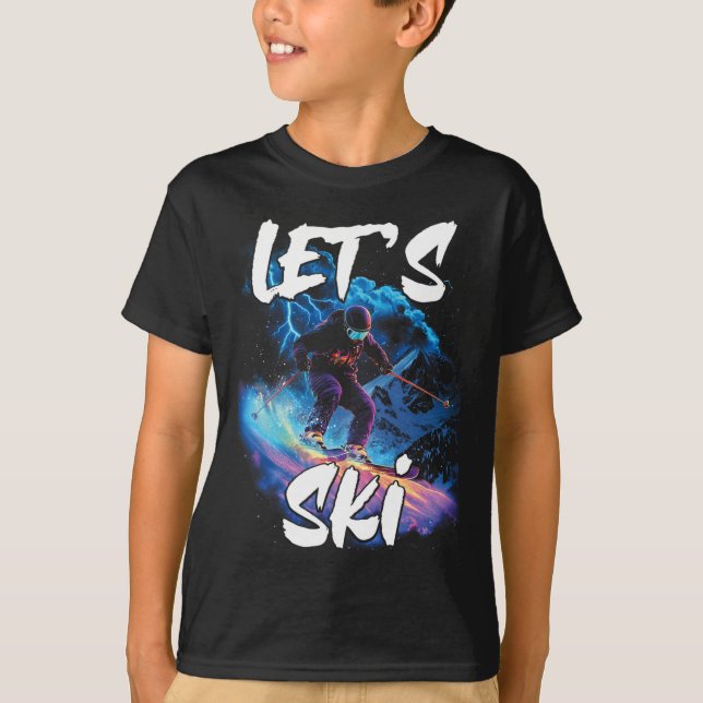 Lass Ski Downhill Skifahrer Wintersportort G T-Shirt (Vorderseite)