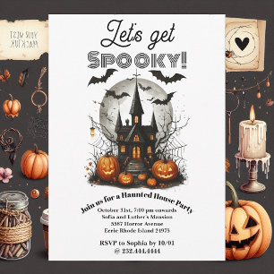 Lass Spooky Spuk House Party Eerie Bats Web Einladung