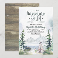Lass The Adventure Begin Mountains Camping Geburts