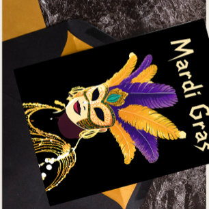 "Lass the Good Times Roll: Mardi Gras Celebration" Postkarte