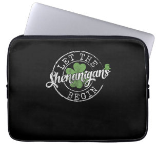 Lass The Shenanigans Begin Funny Clovers St Patric Laptopschutzhülle