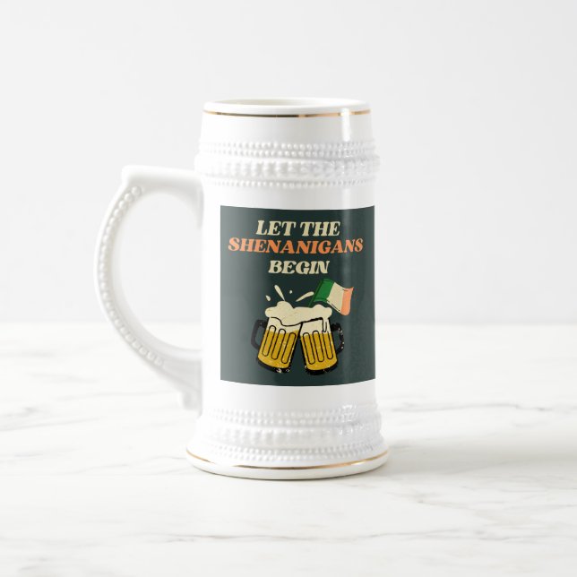Lass The Shenanigans Begin Funny St. Patrick's Day Bierglas (Links)