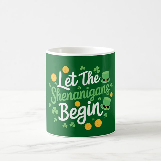 Lass The Shenanigans Begin Funny St Patrick's Day Kaffeetasse (Mittel)