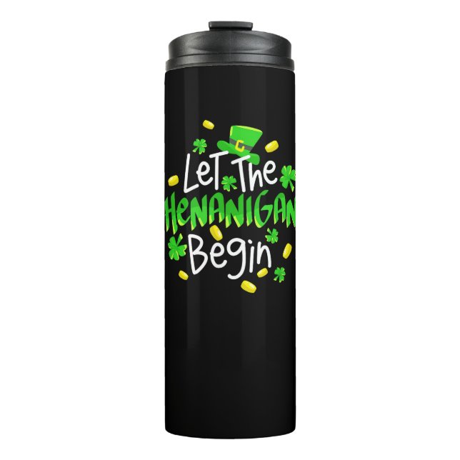 Lass The Shenanigans Begin Funny St. Patrick's Day Thermosbecher (Vorderseite)