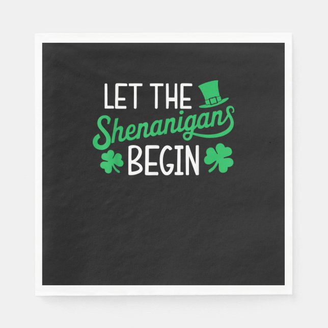 Lass The Shenanigans Funny Kleeblatts St Patri Serviette (Vorderseite)