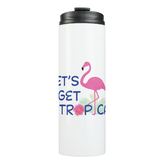 Lass-Tropical-Pink-Flamingo Summer Thermosbecher (Vorderseite)