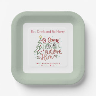 Lass uns Adore Ihm Weihnachten Pappteller