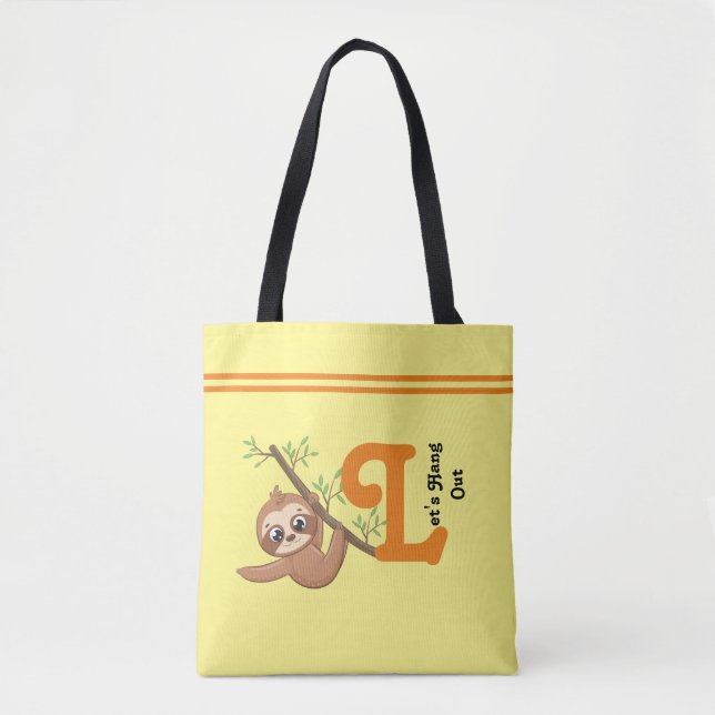 Lass uns ausgehen | Niedlich Hanging Sloth Funny Tasche (Vorderseite)