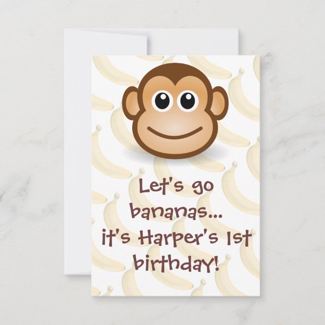 Lass uns Bananen gehen Einladung (Vorderseite)