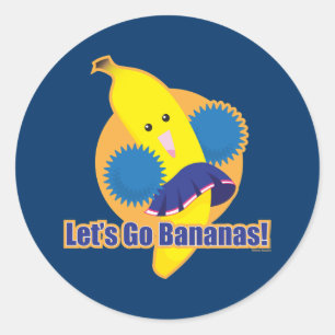 Lass uns Bananen gehen! Runder Aufkleber