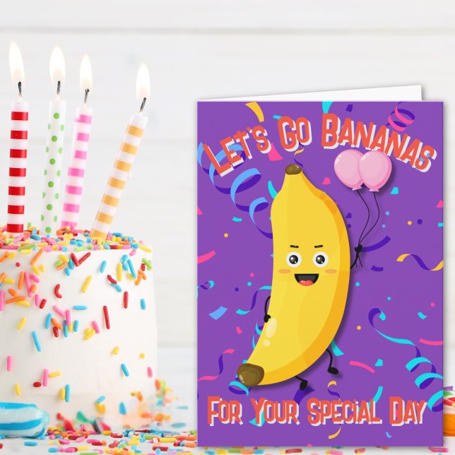 Lass uns Bananen zum Geburtstag gehen Karte (Von Creator hochgeladen)