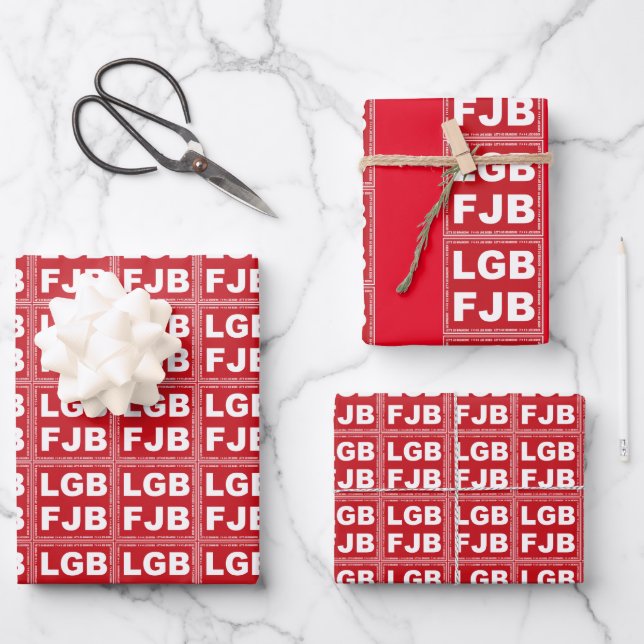 Lass uns Brandon gehen! F**k Joe Biden LGB FJB Geschenkpapier Set (Vorderseite)