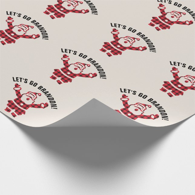 LASS UNS BRANDON GEHEN! FUNNY CHRISTMAS SANTA WRAP GESCHENKPAPIER (Ecke)