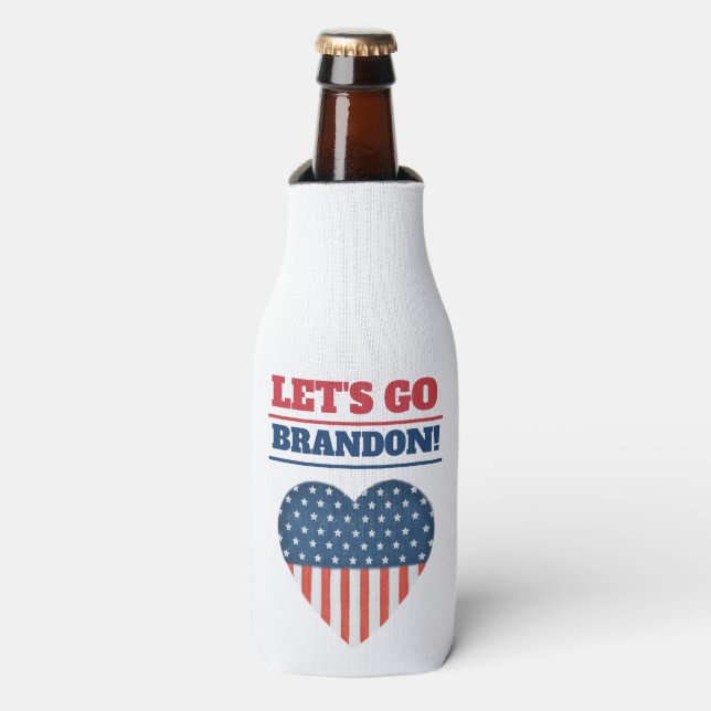 Lass uns Brandon Heart American Flag gehen Flaschenkühler (Flaschenvorderseite)