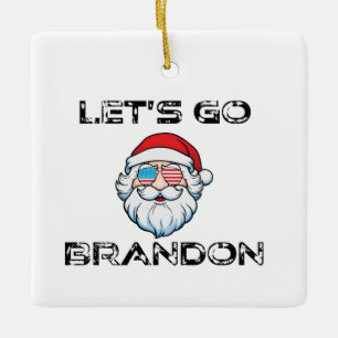 Lass uns Brandon Joe Biden Weihnachtsfeiertag gehe Keramikornament