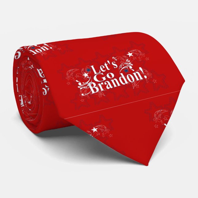 Lass uns Brandon Patriotic Neck Tie gehen Krawatte (Gerollt)