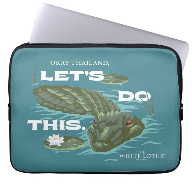 "Lass uns das machen" Alligator - der weiße Lotus Laptopschutzhülle (Vorderseite)