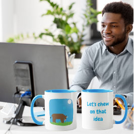 Lass uns die Idee mal durchkauen, komischer Stier Tasse