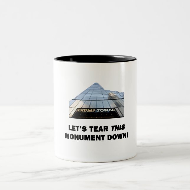 Lass uns dieses Denkmal abreißen Zweifarbige Tasse (Mittel)