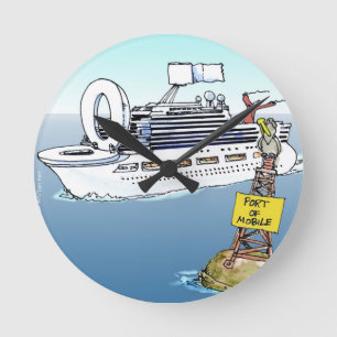 Lass uns eine Kreuzfahrt machen Lustige Geschenke  Runde Wanduhr