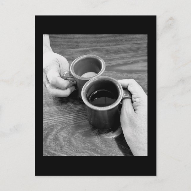 Lass uns eine Postkarte für den Kaffee haben (Vorderseite)
