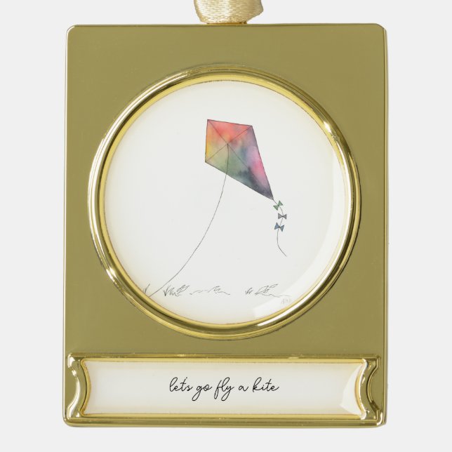 Lass uns einen Drachen fliegen gehen Banner-Ornament Gold (Vorderseite)
