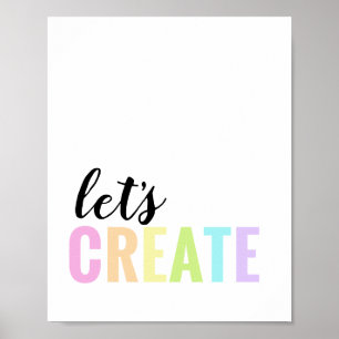Lass uns einen Spielzimmer-Pastell-Regenbogen ersc Poster