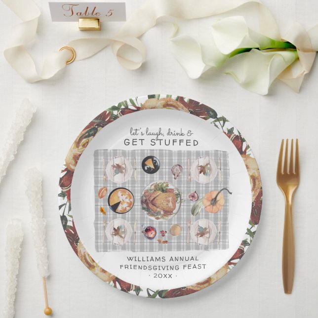 Lass uns ersticken | Erntedank Friendsgiving Pappteller (Hochzeit)