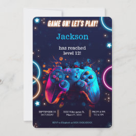 Lass uns Geburtstag Videospiel spielen Einladung