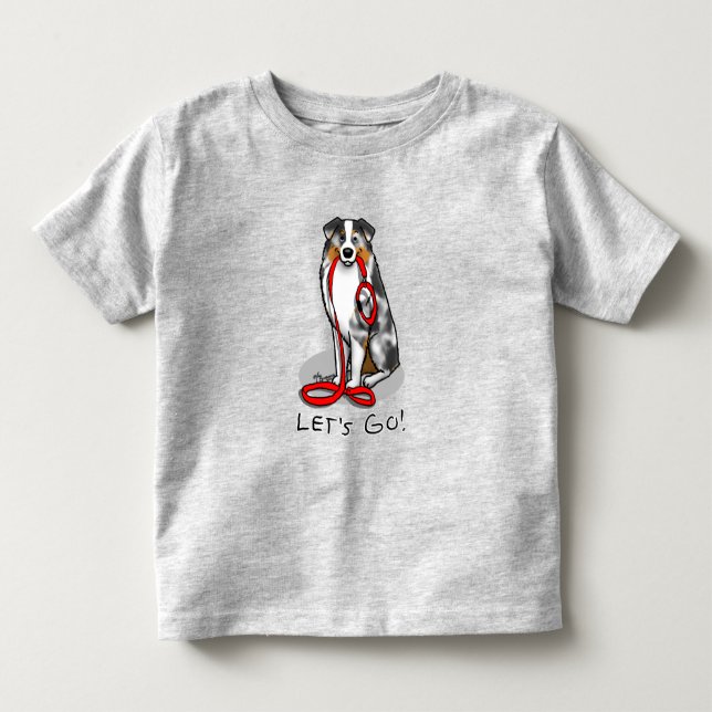 Lass uns gehen! Australischer Schäferhund (blaues  Kleinkind T-shirt (Vorderseite)