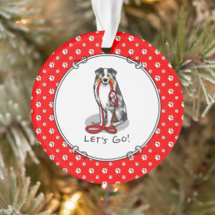 Lass uns gehen! Australischer Schäferhund (blaues Ornament